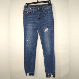 Judy Blue Los Angeles Skinny Fit Distressed Denim Ankle Cropped Jeans